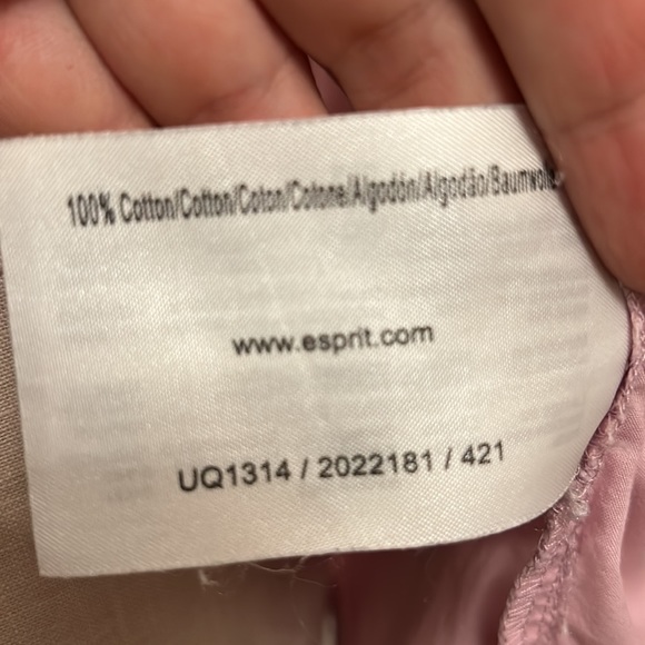 Esprit Lilac Button Down Cotton Embroidered Shirt size 4 - Picture 14 of 17